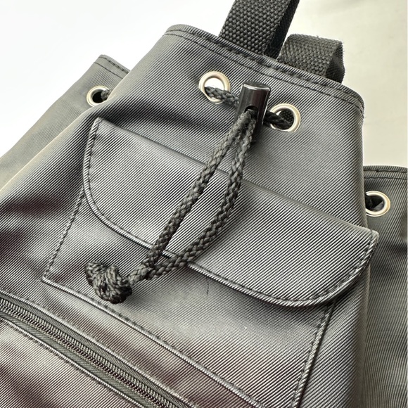 Arezzo Firasole Unisex Black‎ Nylon Drawstring Backpack w Adjustable Straps main image 5